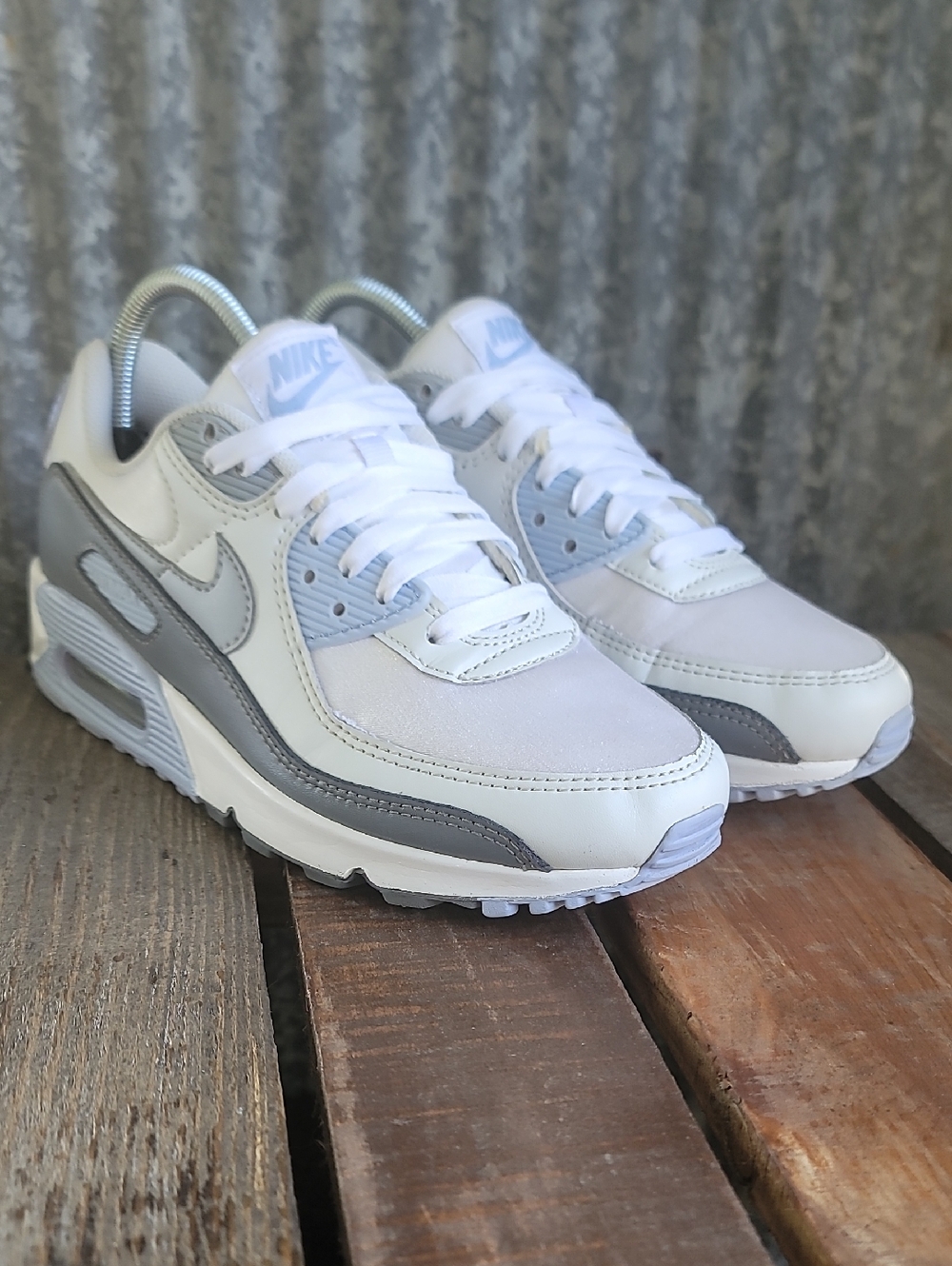 Nike White Air Max 90 🔥"Cobalt Bliss"🔥 Wmns 8 Great Condition Ships Today - Picture 6 of 13